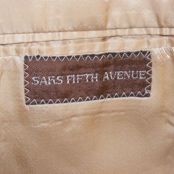 Vintage LANVIN Sports Coat, 45/46, Khaki, 2 button, Patch pockets, Logo lining - Picture 11 of 13